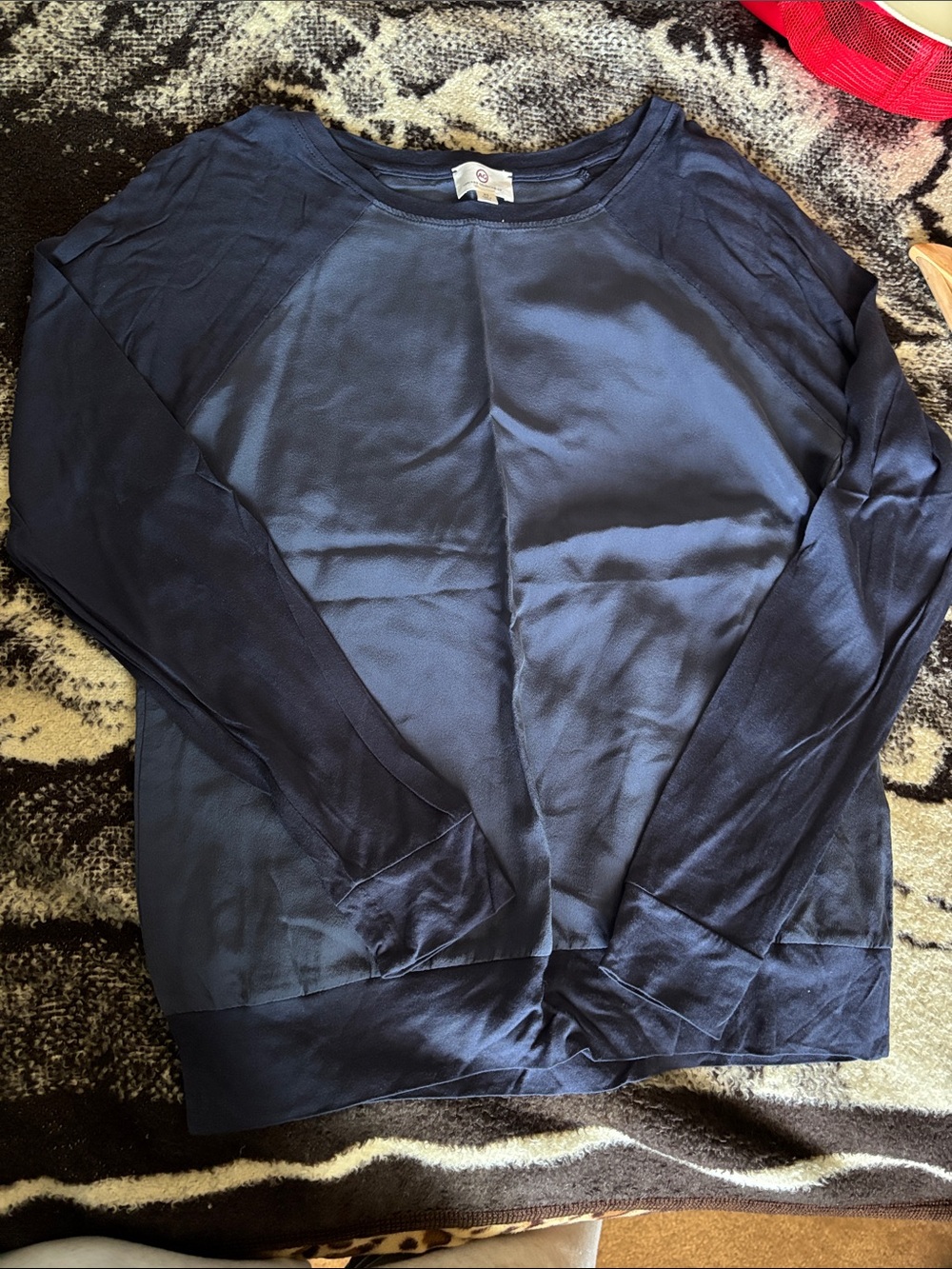 Ag Adriano Goldschmied Navy Satin-Feel Pullover